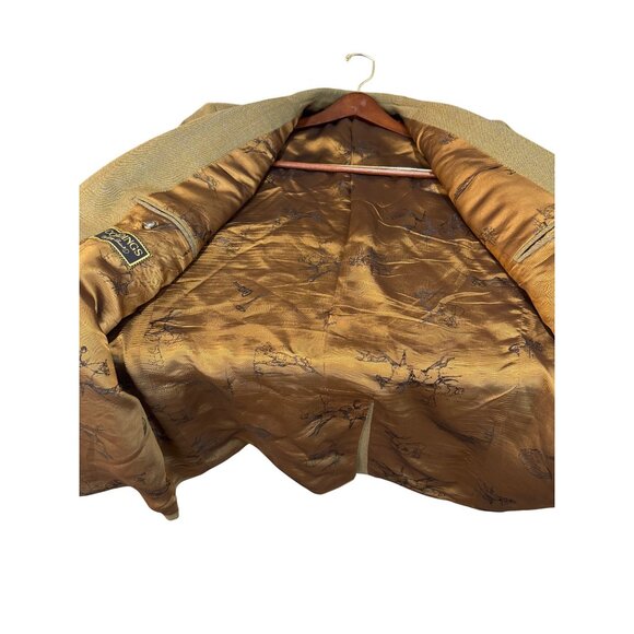 Cordings of Piccadilly Men Window Pane Wool Blazer Jacket 46R Tan Plaid Old Mone - Picture 7 of 16